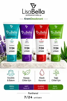 By Utah Lisa Bella Ter Önleyici Krem Deodorant 50 ml – Classic, 7 Gün Etkili, Unisex, Normal Ciltler İçin, Koku Önleyici, Pütür Bırakmayan