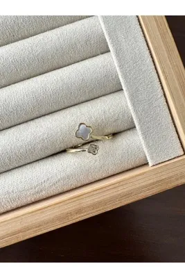 ringbox Gold İkili Yonca Yüzük