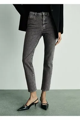 MANGO Woman Claudia Dar Kesim Crop Jean Pantolon