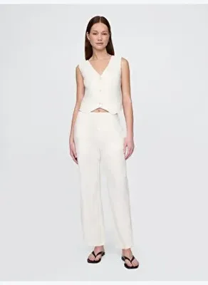 Gap Keten Karışımlı Relaxed Straight Ankle Pantolon