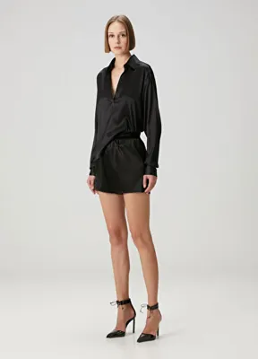 Tom Ford Siyah İpek Saten Şort