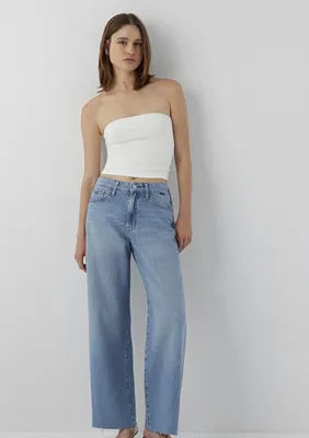Mavi Ekru Straplez Top