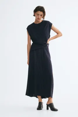 H&M Pleated viscose-blend skirt