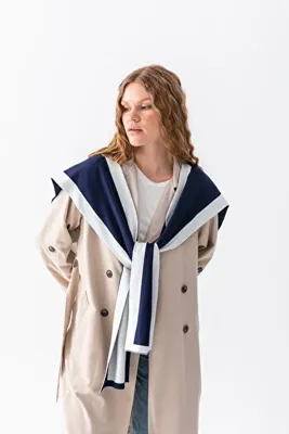 Wega Moda Çift Taraflı Biyeli Patchwork Triko Atkı – Kare Parçalı Unisex Spor Omuz Şalı, Boho Stil Kışlık Atkı