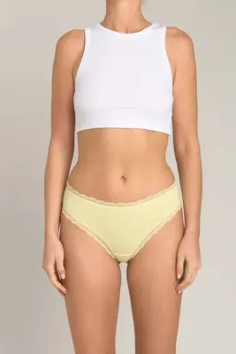 LOVELY THINGS CHERIE Modal Karışımlı Dantelli Cheeky Külot - Açık Sarı