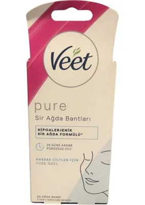 Str Store Pure Hipoalerjenik Yüz Için Parfümsüz Sir Ağda Bandı (1 x 20 Adet), Tüy Alma
