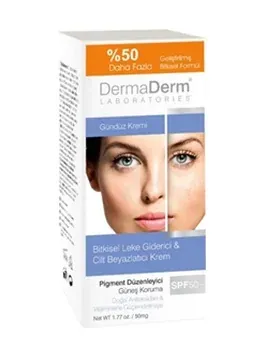 Dermaderm Bitkisel Leke Giderici & Cilt Beyazlatıcı SPF 50+ Gündüz Kremi 100 G