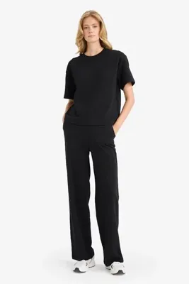 DeFacto Wide Leg Siyah Kadın Eşofman Altı D3759AX/BK81