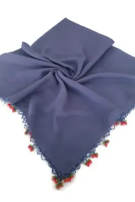 BENLİ El Işi Kiraz Oyalı Düz Renk Eşarp Yazma Çeyizlik Hediyelik 100x100cm