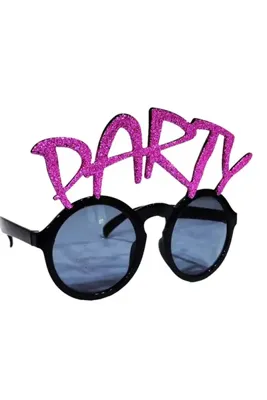 Generic Party Yazılı Fuşya Renk Parti Gözlüğü 15x7 cm
