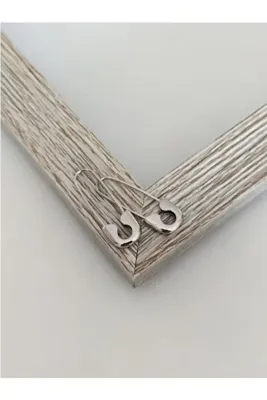 Okko Store Kadın Silver Rengi Çengelli Iğne Küpe Çifti