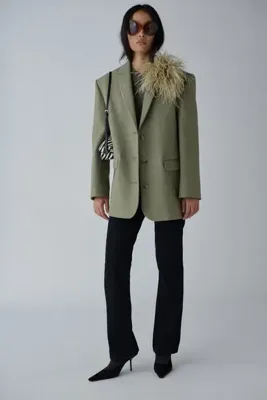 Suud Collection Yeşil Gina Kaşe Blazer Ceket