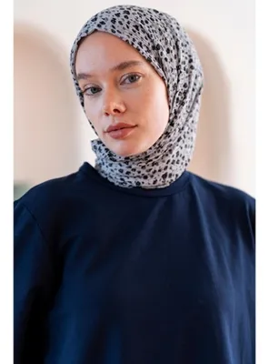 Jawel Kadın Ütü İstemeyen Çakıl Desen Bürümcük Şal 190*80 Cm AÇIK GRİ SİYAH