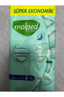 MOLPED Pure Soft Gece Hijyenik Ped 16 Adet