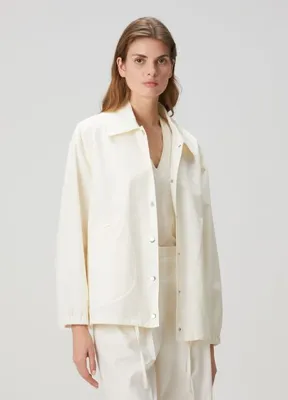 Jil Sander Krem Logo Baskılı Ceket