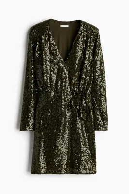 H&M Sequined wrap dress