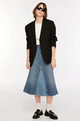 Denim Trip Denim Etek, M, Açık İndigo
