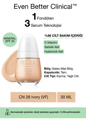 Clinique Even Better Even Better Clinical Fondöten Cn 28 Ivory 30ml/1FLOZ