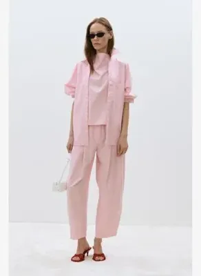 Suud Collection Pembe Klara Yıkamalı Poplin Gömlek