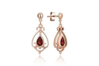Reis Kuyumculuk Poem Garnet Earrings 14 Ayar Rose Gold Kadın Yüzük