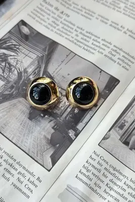 AMORE.İST STORE Düğme Plak Renkli Küpe