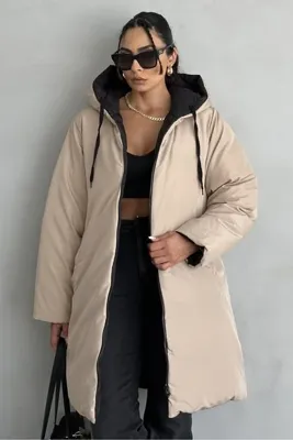 moda armanc Kadın Çift Taraflı Giyilebilir Kapüşonlu Oversize Şişme Mont – Su Geçirmez, Kışlık