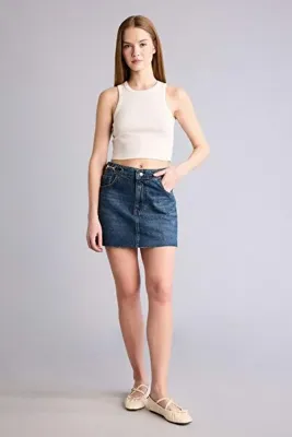 Defacto %100 Pamuk Regular Fit Jean Mini Etek H3226AX26SM