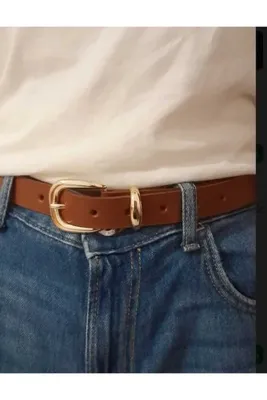 Kemerix %100 Hakiki Deri Gold Tokalı Kadın Taba Kemer