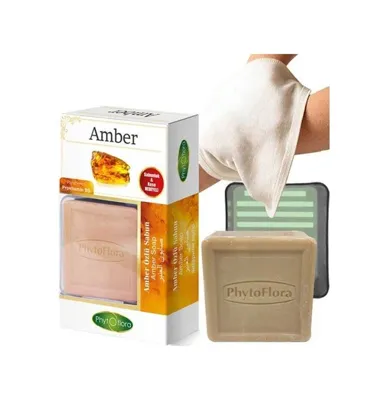 Phytoflora Organik Amber Özlü Sabun + Kese ve Sabunluk 125 G