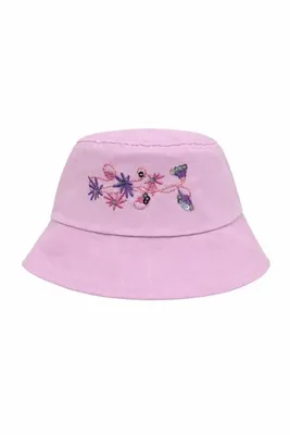 Jack Ferrero Pembe Nakışlı ve Payetli Çocuk Kova Şapka Yazlık Güneş Koruyucu