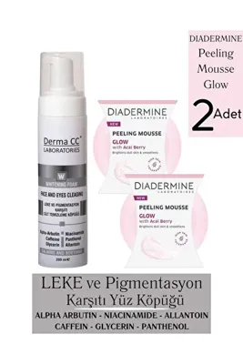 Derma CC LABORATORIES LEKE Karşıtı Cilt Temizleyici Köpük 200m + Diadermine Peeling 75ml X 2 GLOW