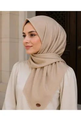 Butik Koyu Somon Rengi Sade Düz Renk Yüzde 80 Pamuk Eşarp Yazma