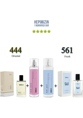 Bargello 444 + 561 Kadın/Erkek Parfüm Edp 50 ml Oriental/Fresh + No: 444 + No: 561 Kadın/Erkek Body Mist Edt 210 ml Oriental/Fresh -Mnms444561bmset
