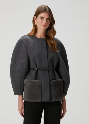 Fendi Gri Yün Kaban