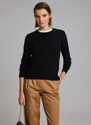 Pierre Cardin LESU-B Siyah Kadın Bisiklet Yaka Regular Fit Triko Kazak