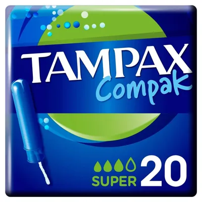 TAMPAX Compak Super Tampon Aplikatörlü 20 Adet