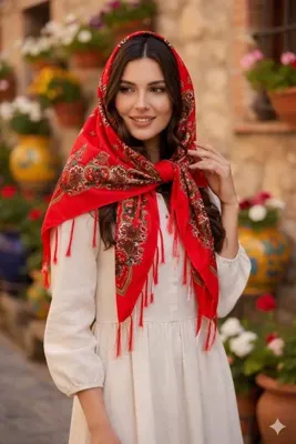 moda nokta Mardin Yöresel Hamavi Püskül Şal kırmızı rengi