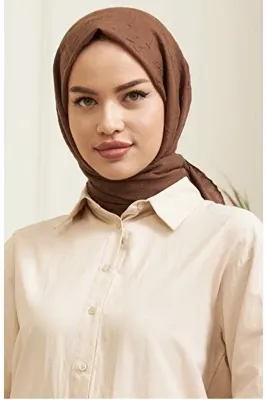 Mides scarf Bambu Kraş Şal Modeli Kahverengi