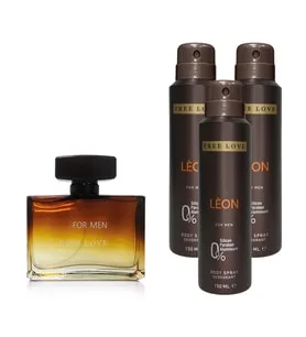 FREE LOVE Leon Edp Erkek Parfüm 100 Ml Ve Deodorant 150 Ml 3 Adet