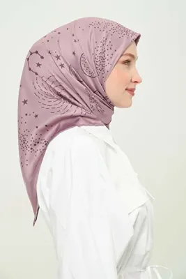Madame Polo Desenli Rayon Eşarp Çok Renkli Günlük Kırışmayan Kaymaz 90x90cm