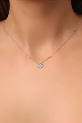 Bilsen Store 925 Ayar Gümüş Zincirli Mix Taşlı Dorissa Toplu Güneş Model Kolye