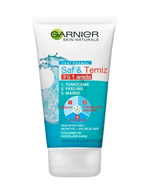 Garnier Saf&Temiz 3Ü1 Arada Temizleme&Peeling&Maske 150 Ml