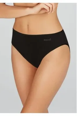 Kom Kadın Siyah Basic 2'li Slip Külot Pamuklu Yeni Sezon