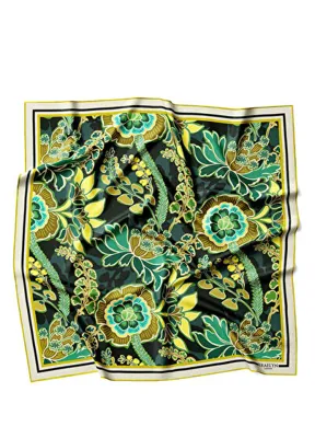 Braelyn London Emerald Tapestry Renkli Twill İpek Kadın Eşarp 