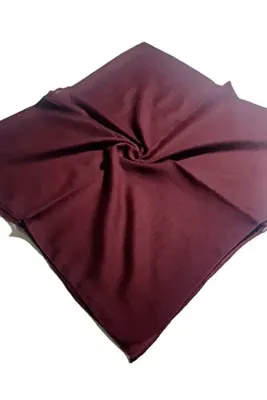 BENLİ Kadın Bordo Düz Renk Dikişli Yazma 100x100 cm
