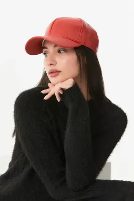 Fulla Moda Suni Deri Arkası Ayarlanabilir Kep Şapka