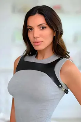 Angels Passion Kadın Tek Omuz Deri Göğüs Harness Elbise ve Gömlek Üzeri Kemer Siyah Büyük Beden