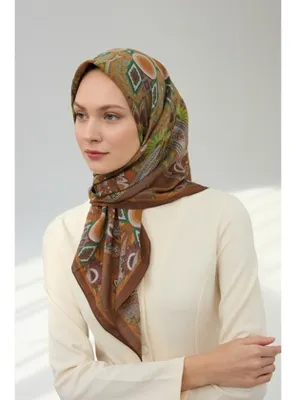 Silk Home Viskon Velora Eşarp Kahverengi Dört Mevsim 90x90