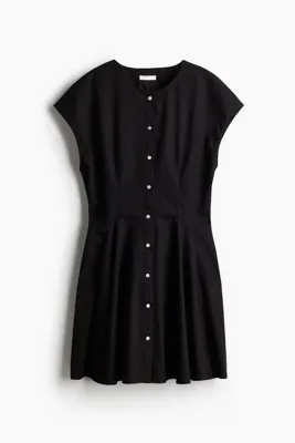 H&M Önü Düğmeli Pamuklu Elbise