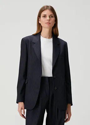 Golden Goose Lacivert Çizgili Yün Blazer